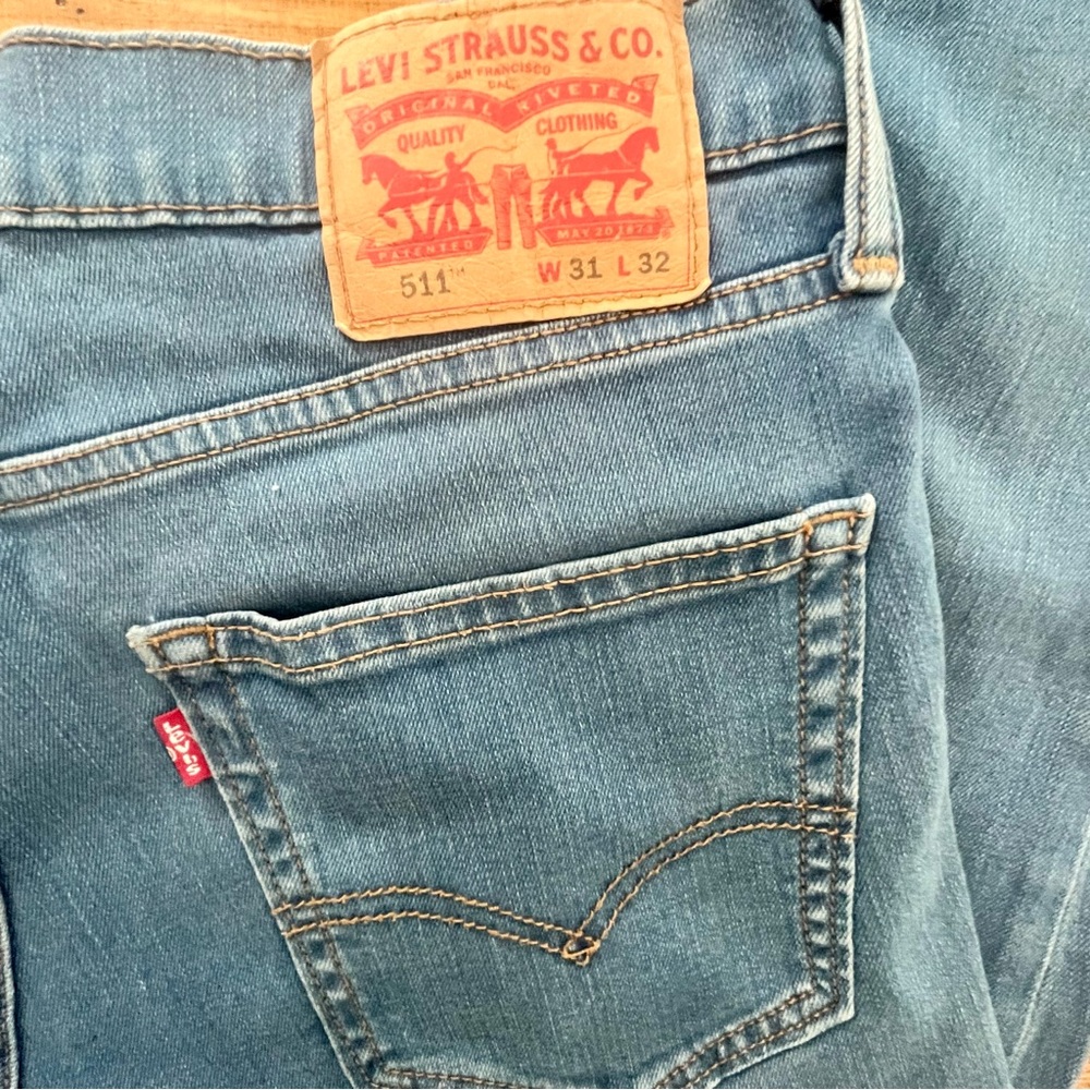 Levi's 511 Slim Fit Light Blue Jeans - Perfectly Worn In
